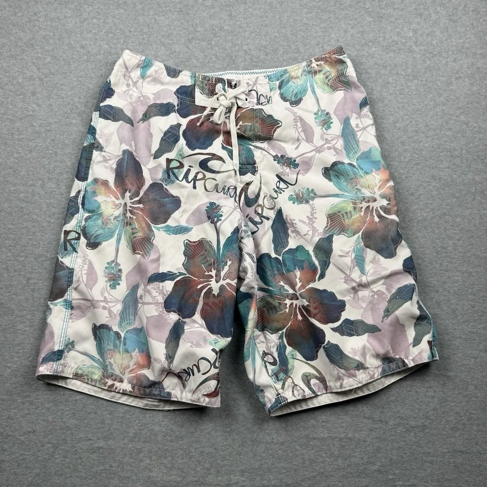 Ripcurl Board Shorts Men's 32 Surf Swim Trunks Floral Y2K Beach Tropical Summer